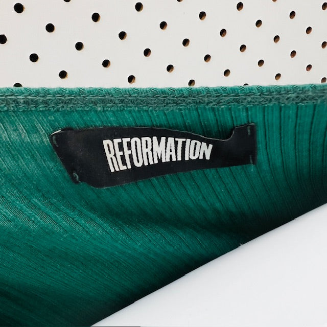 REFORMATION / lucio green body con dress / made in usa / s (3872502286919631240)