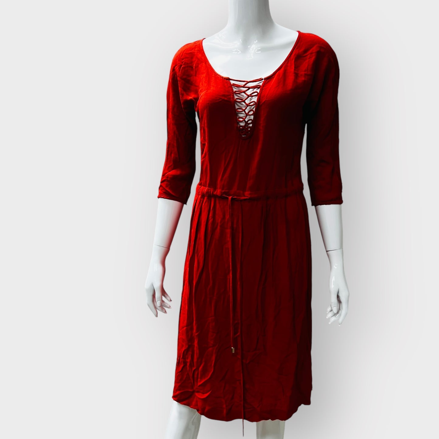 INGRID STARNES / red dress / made in nz / s (3872502417209037355)