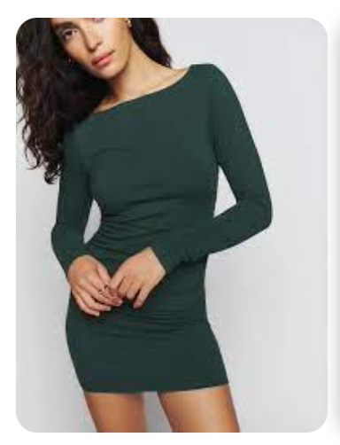 REFORMATION / lucio green body con dress / made in usa / s (3872512822104896928)