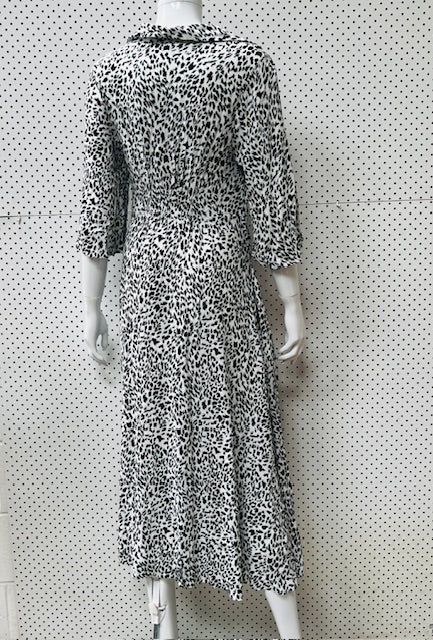 leopard print midi with collar and pockets / s (3872570701380670806)