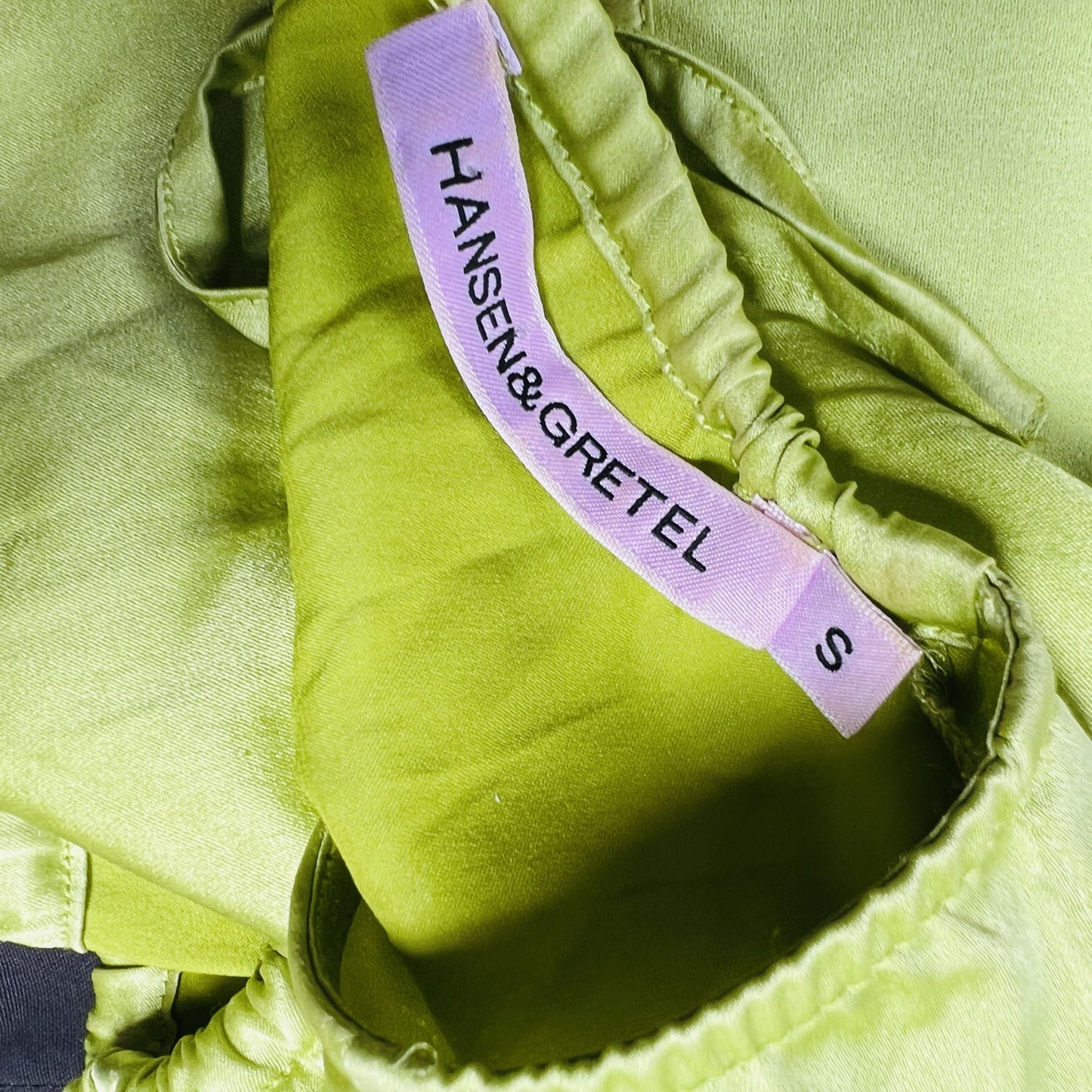HANSEN & GRETEL / green silk open-back top / s (3873103493202413774)