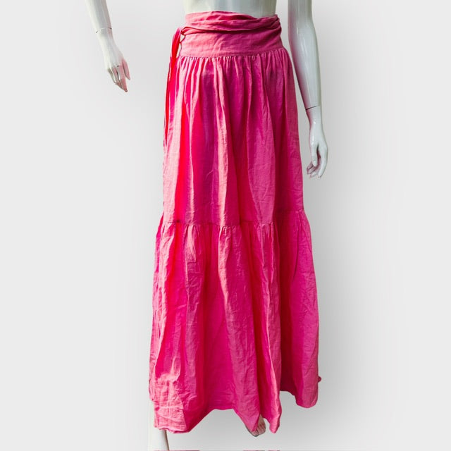 CAITLYN CRISP / still the one / pink linen skirt/dress/sarong / s Skirts