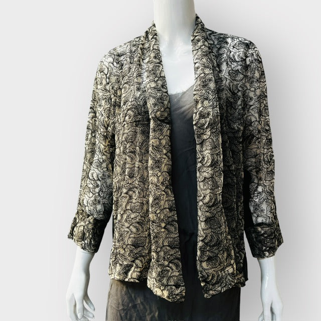 RUBIES DESIGN / silk + lace jacket / s (3873177438791220759)