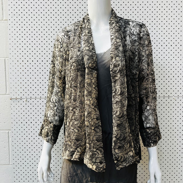 RUBIES DESIGN / silk + lace jacket / s (3873177444032466234)