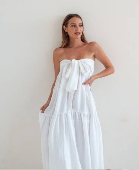 CAITLYN CRISP / still the one / pink linen skirt/dress/sarong / s Skirts