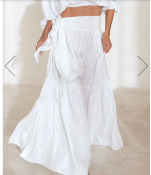 CAITLYN CRISP / still the one / pink linen skirt/dress/sarong / s Skirts