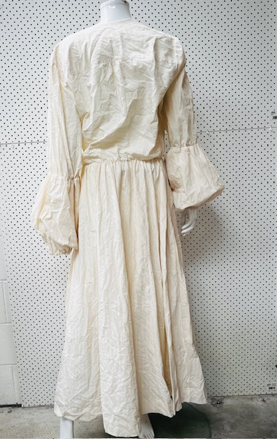 1980s nz vintage / buttonup parachute sleeve dress / s (3873434330109943375)