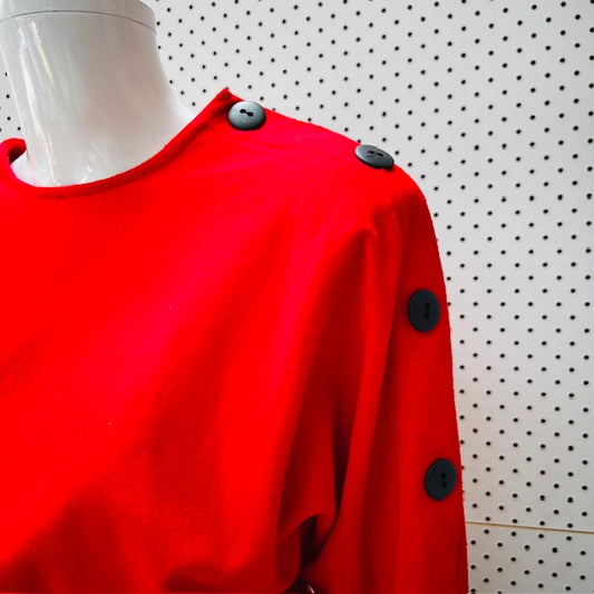 1980s nz vintage / HY ROSE / peplum dress / s (3873529553862634508)