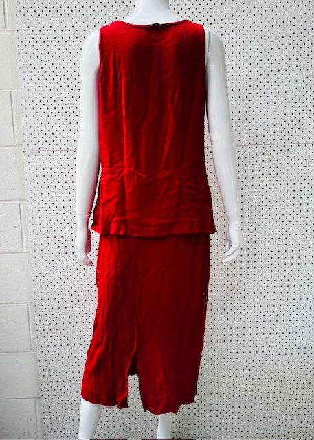 1990s nz vintage / CASSA / red dress / m (3873535194971459997)