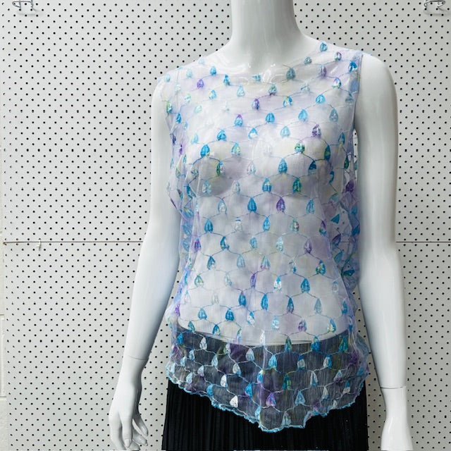 1990s nz vintage / sheer sleeveless tank / s/m (3874482914509244431)