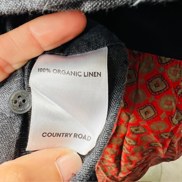 COUNTRY ROAD / linen button down shirt / s (3874819750735056182)