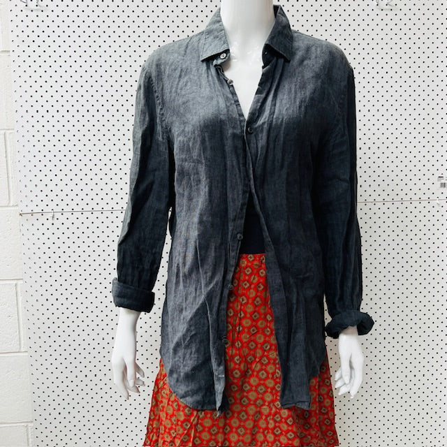 COUNTRY ROAD / linen button down shirt / s (3874819758479135289)