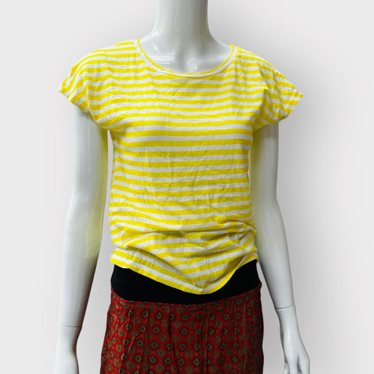 UNITED COLOUR OF BENETTON / yellow striped t shirt / s (3874819908969079964)