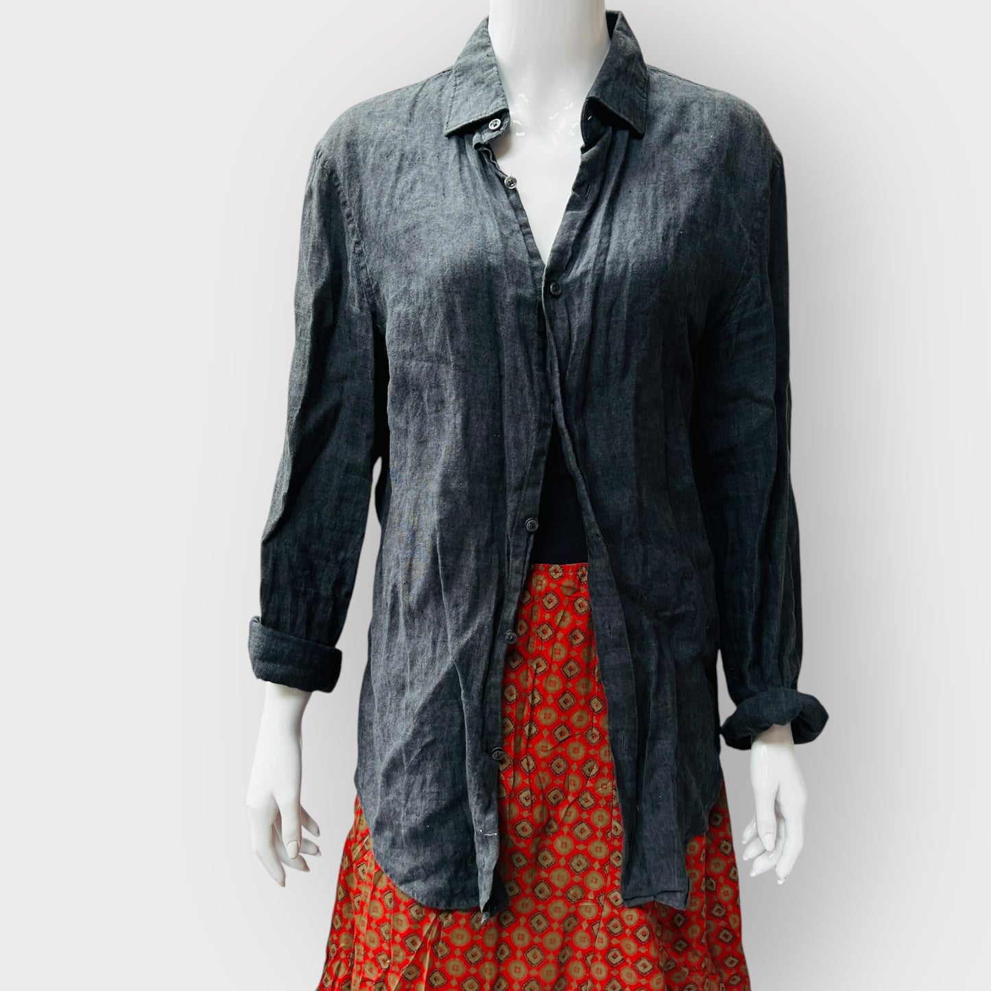 COUNTRY ROAD / linen button down shirt / s (3874819925691864575)