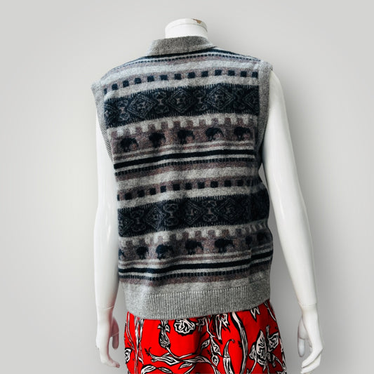 kiwiana / colonial concepts nz heritage vest with KIWIS! / 100% merino / s (3875426413823095452)