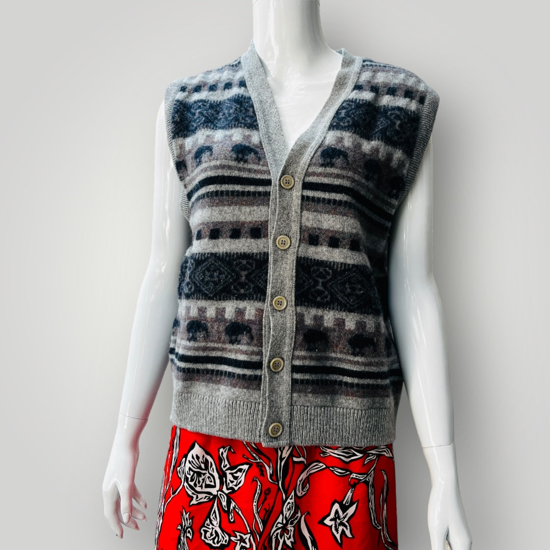 kiwiana / colonial concepts nz heritage vest with KIWIS! / 100% merino / s (3875426417179723404)