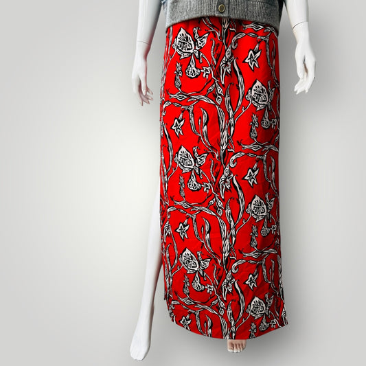 HONEY & BEAU / patterned maxi skirt / 10 (3875426420415220686)
