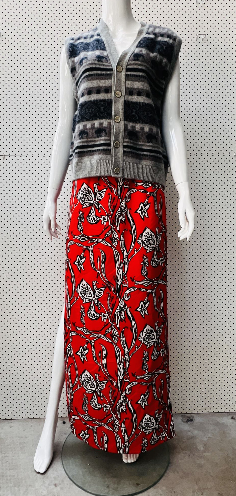 HONEY & BEAU / patterned maxi skirt / 10 Skirts