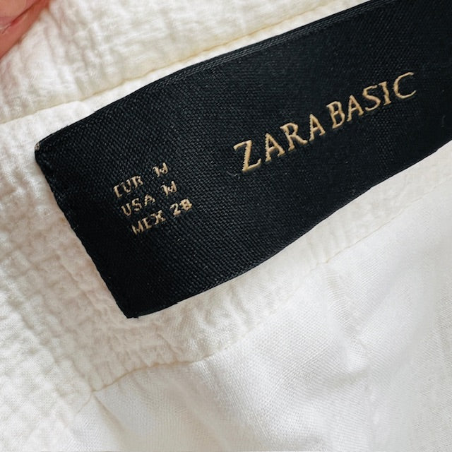 ZARA / white biker jacket / m (3875508191605532045)