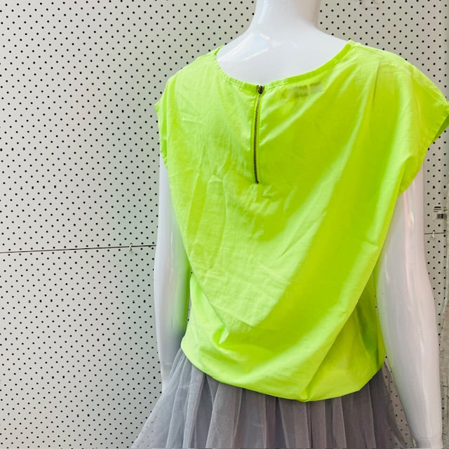 ABOW / electric green sleeveless top / s (3875595359937640231)