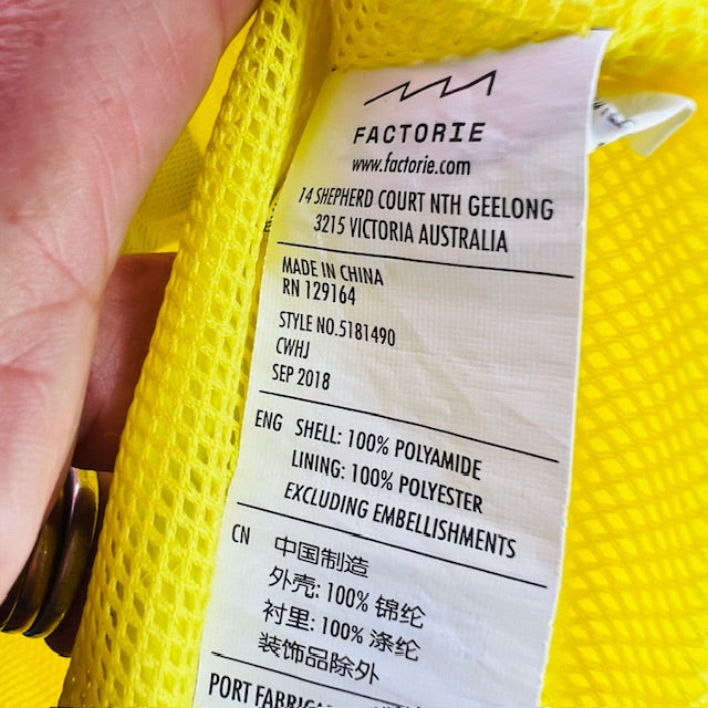 FACTORIE / bright yellow windbreaker / s (3875595388581098362)