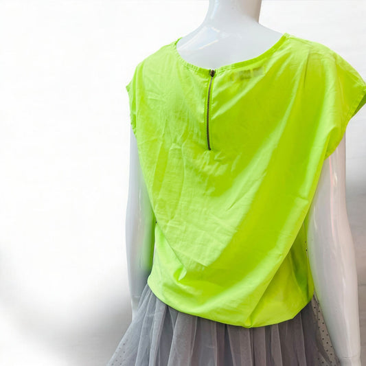 ABOW / electric green sleeveless top / s (3875595825493349363)