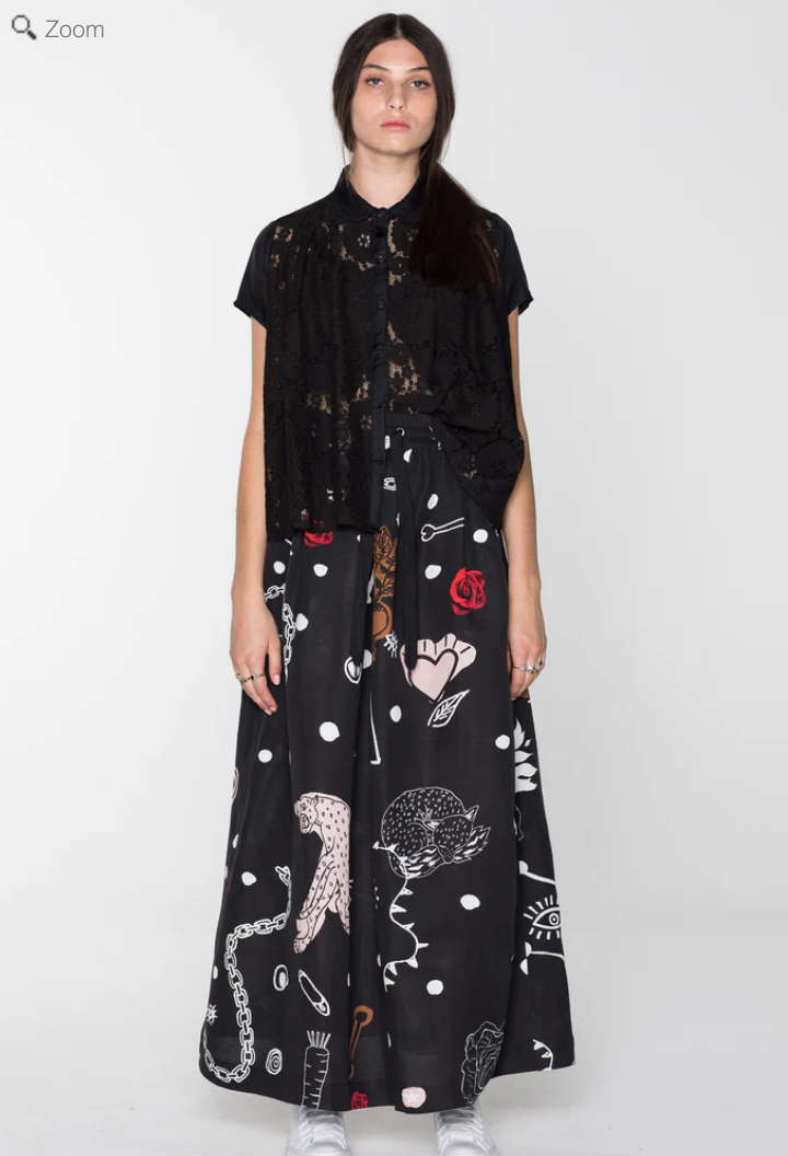 SALASAI / 'extinction' blouse in black lace / s (3876029224427230632)
