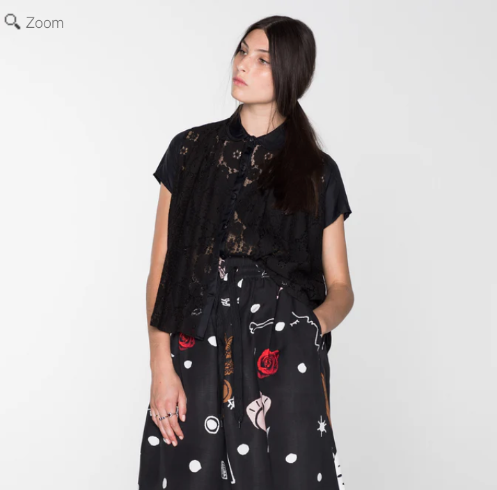 SALASAI / 'extinction' blouse in black lace / s (3876029230921378134)