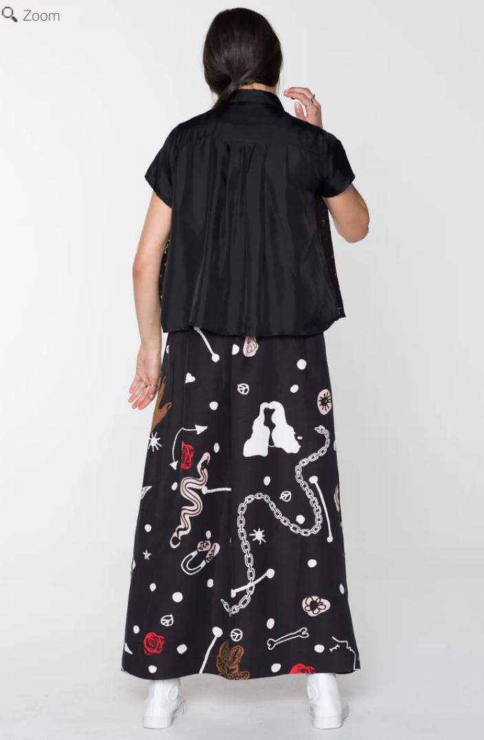 SALASAI / 'extinction' blouse in black lace / s (3876029237811365588)