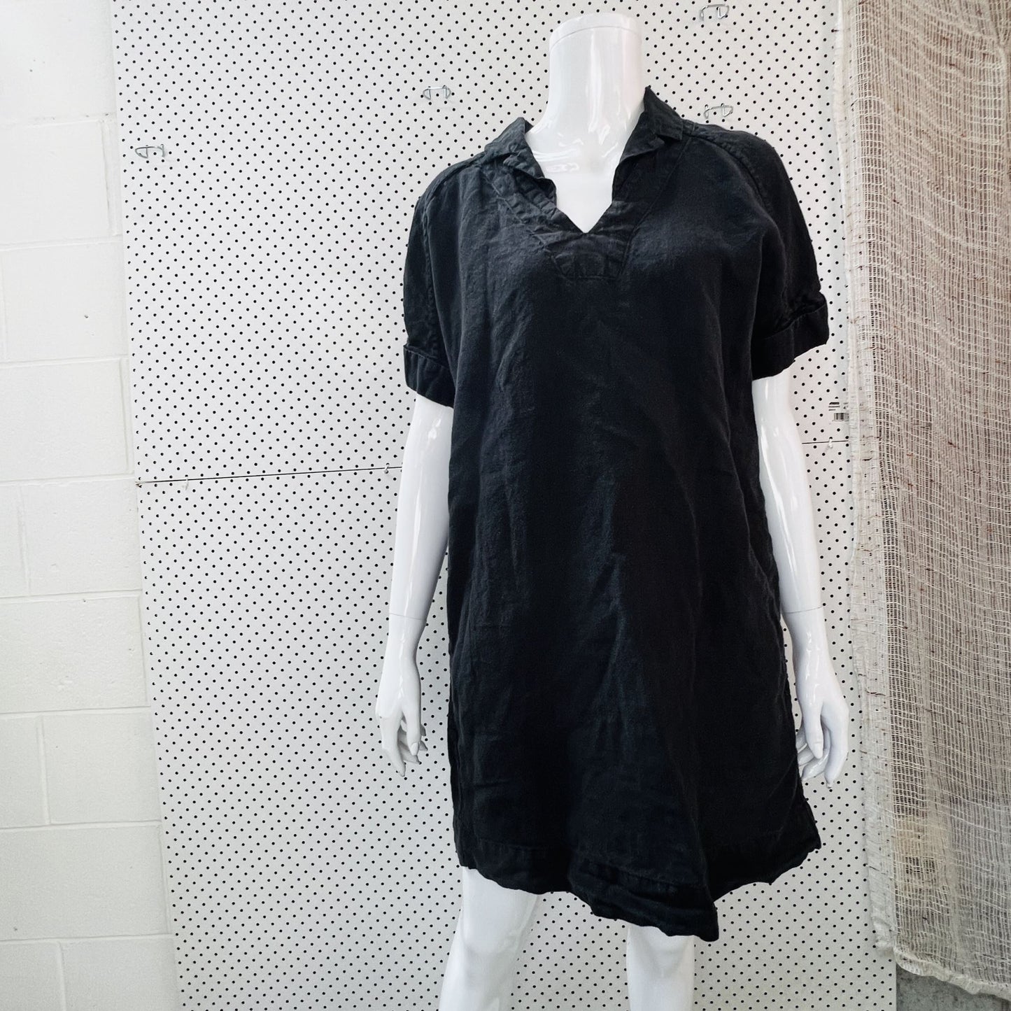 COUNTRY ROAD / organic linen dress with pockets / s (3876031562737353521)