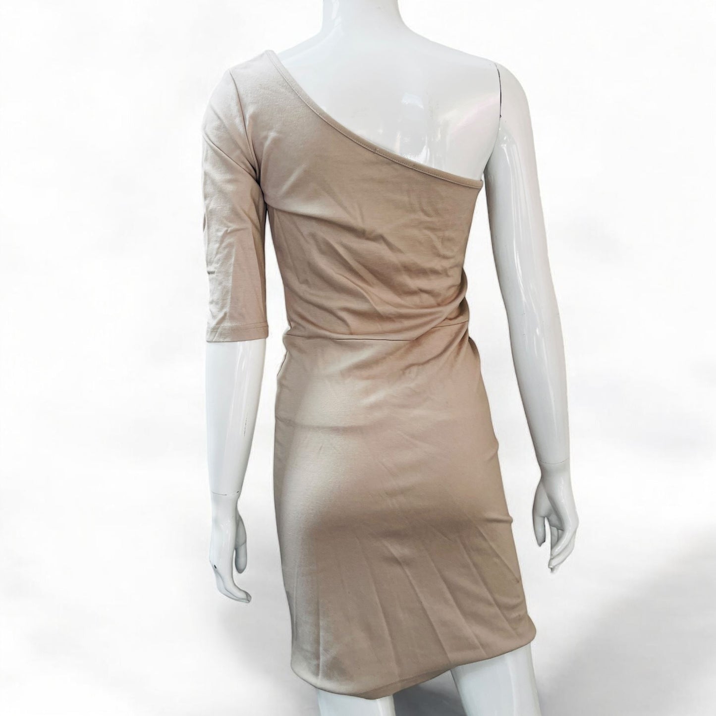 00s nz vintage / JULIETTE HOGAN / nude off shoulder fitted dress / 10 Dresses