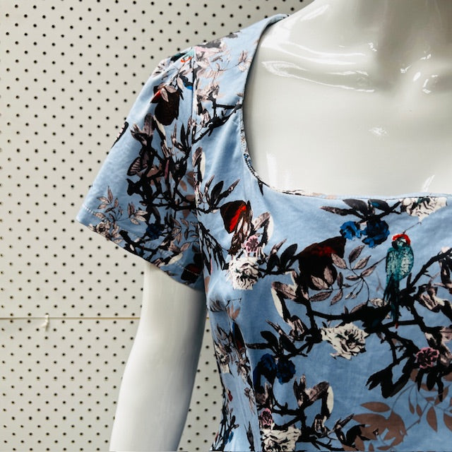 2000s nz vintage / DUAL / print dress / m / made in nz (3876110412854713323)