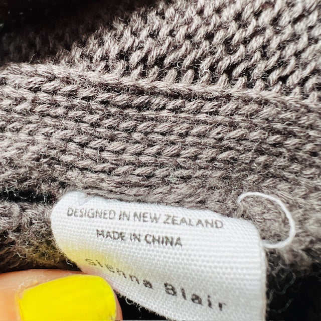 SIENNA BLAIR / green knit top / made in nz / s (3876209162464915958)