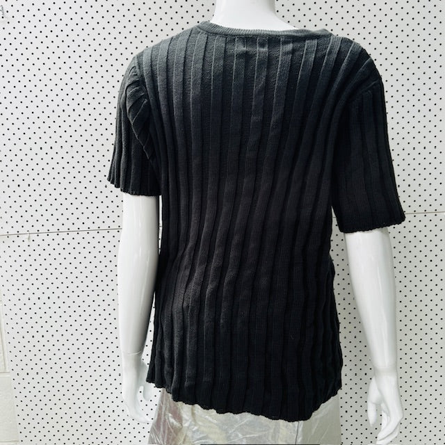 SIENNA BLAIR / green knit top / made in nz / s (3876209166218459116)