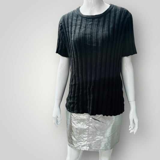 SIENNA BLAIR / green knit top / made in nz / s (3876237175102424499)