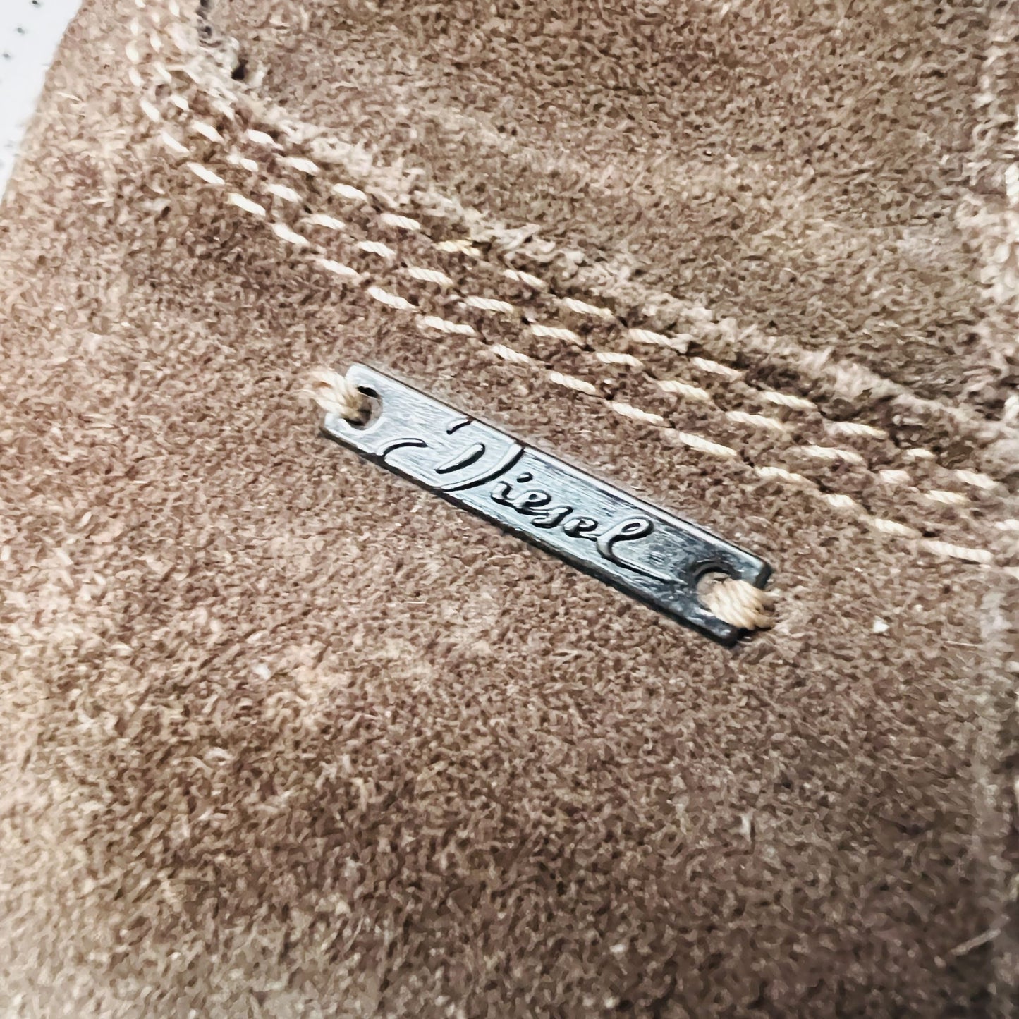 DIESEL / brown suede leather boots / 38 (3876565859132835186)