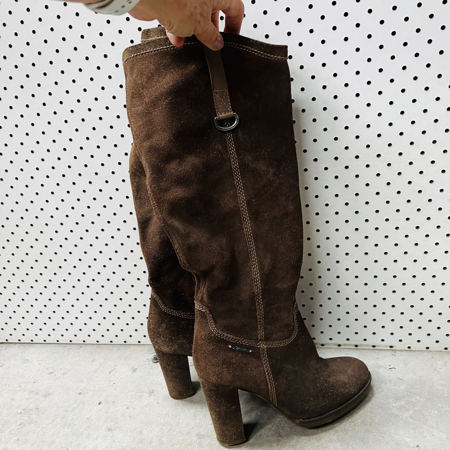 DIESEL / brown suede leather boots / 38 (3876565909072162626)