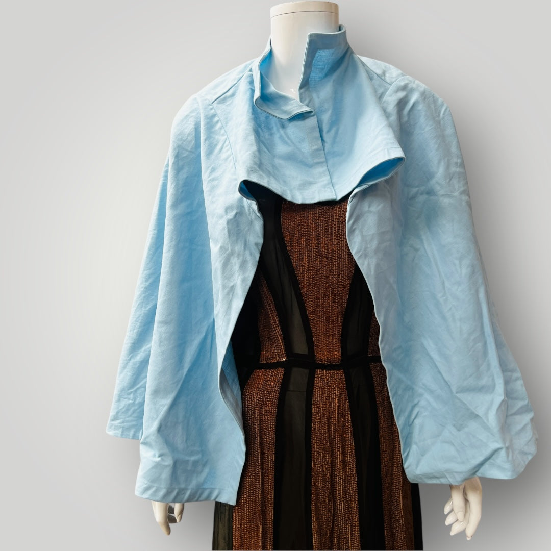 SACHIKO TAKASHIMA / cotton linen cape / one size / made in nz (3876711225881332463)