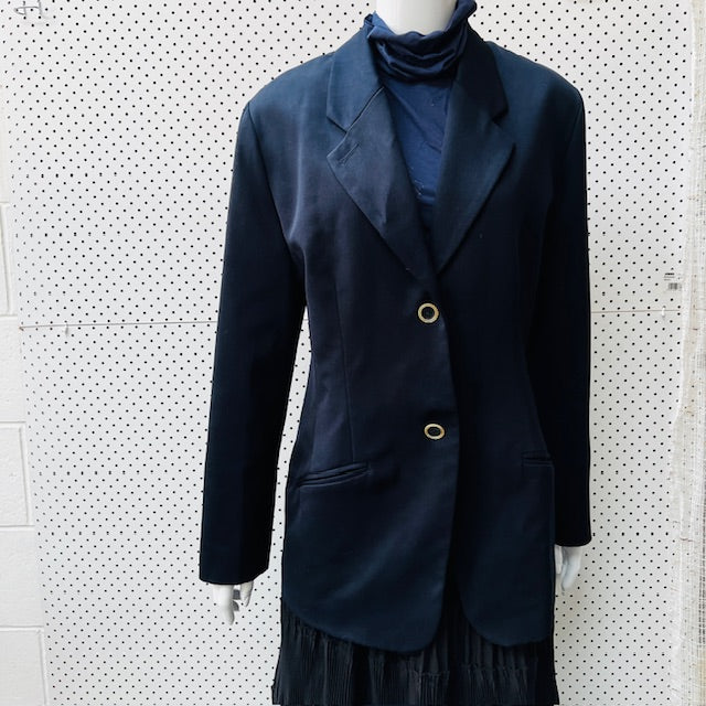 1990s nz vintage / PEPPERTREE / pure wool navy blazer / s (3877245023737609110)