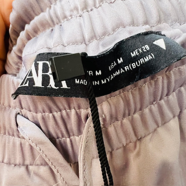 ZARA / wide legged lavender pull on pants / M / new with tags (3877245077696177091)