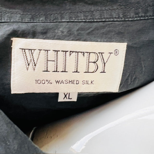 1980s vintage / WHITBY / oversized silk shirt / xl Tops & shirts