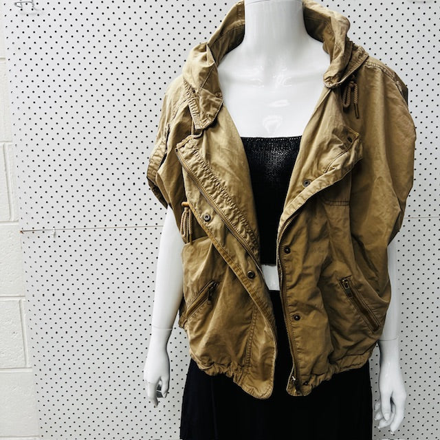 COUNTRY ROAD / short sleeved cotton jacket / m (3878026607848690050)
