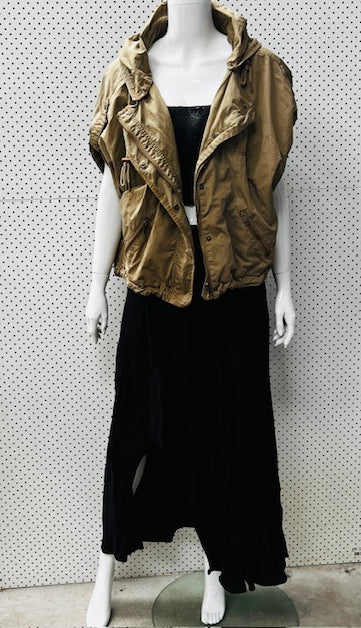 COUNTRY ROAD / short sleeved cotton jacket / m (3878051645912987283)