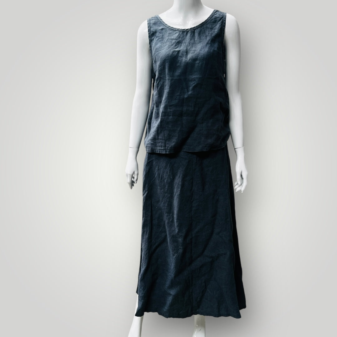 pure linen - tank and a-line maxi skirt / handmade linen studio / s Dresses