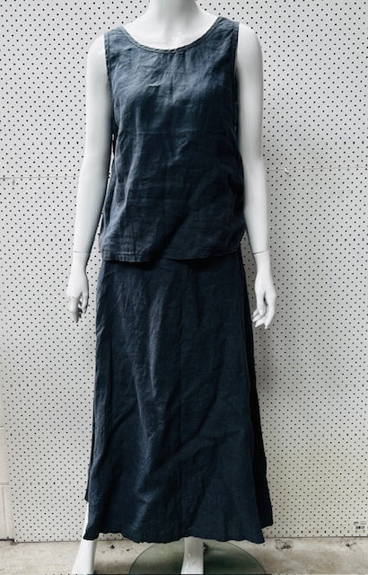 pure linen - tank and a-line maxi skirt / handmade linen studio / s Dresses