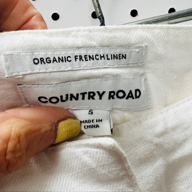 COUNTRY ROAD / organic french linen shorts / s (3879315367610576447)