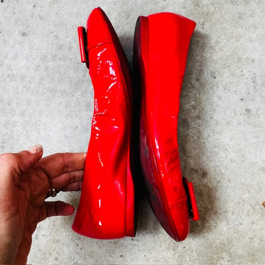 FERRAGAMO / patent bow ballet flats / 36 (3879653059839765443)