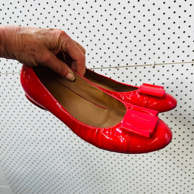 FERRAGAMO / patent bow ballet flats / 36 (3879653073439595790)