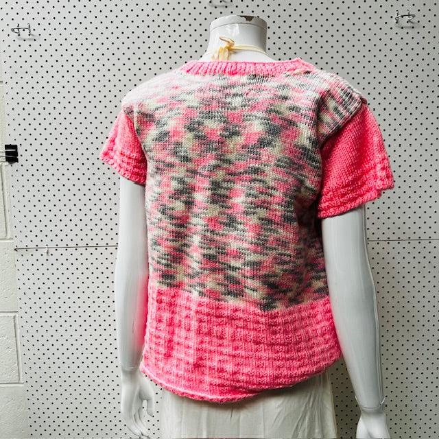 handmade / hand knitted / pink tee / s (3880447184494060917)