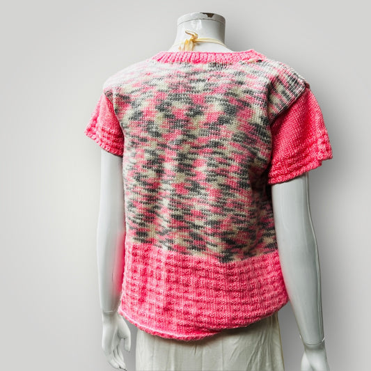 handmade / hand knitted / pink tee / s (3880447375224143509)